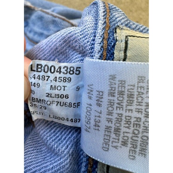 VTG LL Bean Classic Fit Jean 35x29 (32x28) 90s Light Wash Fade Distressed Denim - Picture 10 of 15